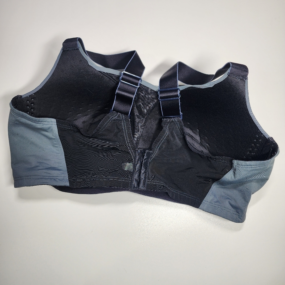 LIVI Active 46DD Sports Bra Wireless Wicking Medium Impact Blue Gray - Picture 3 of 8